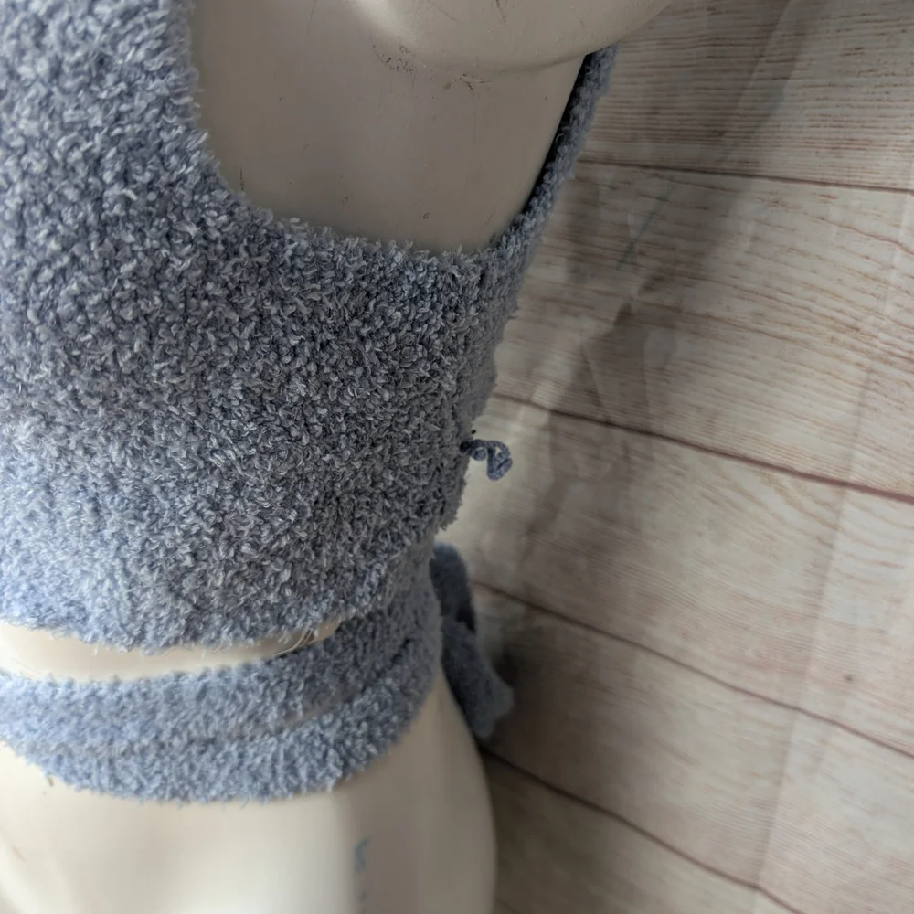 Out From Under | Urban Outfitters | Blue Under wrap crop top - Picture 4 of 8